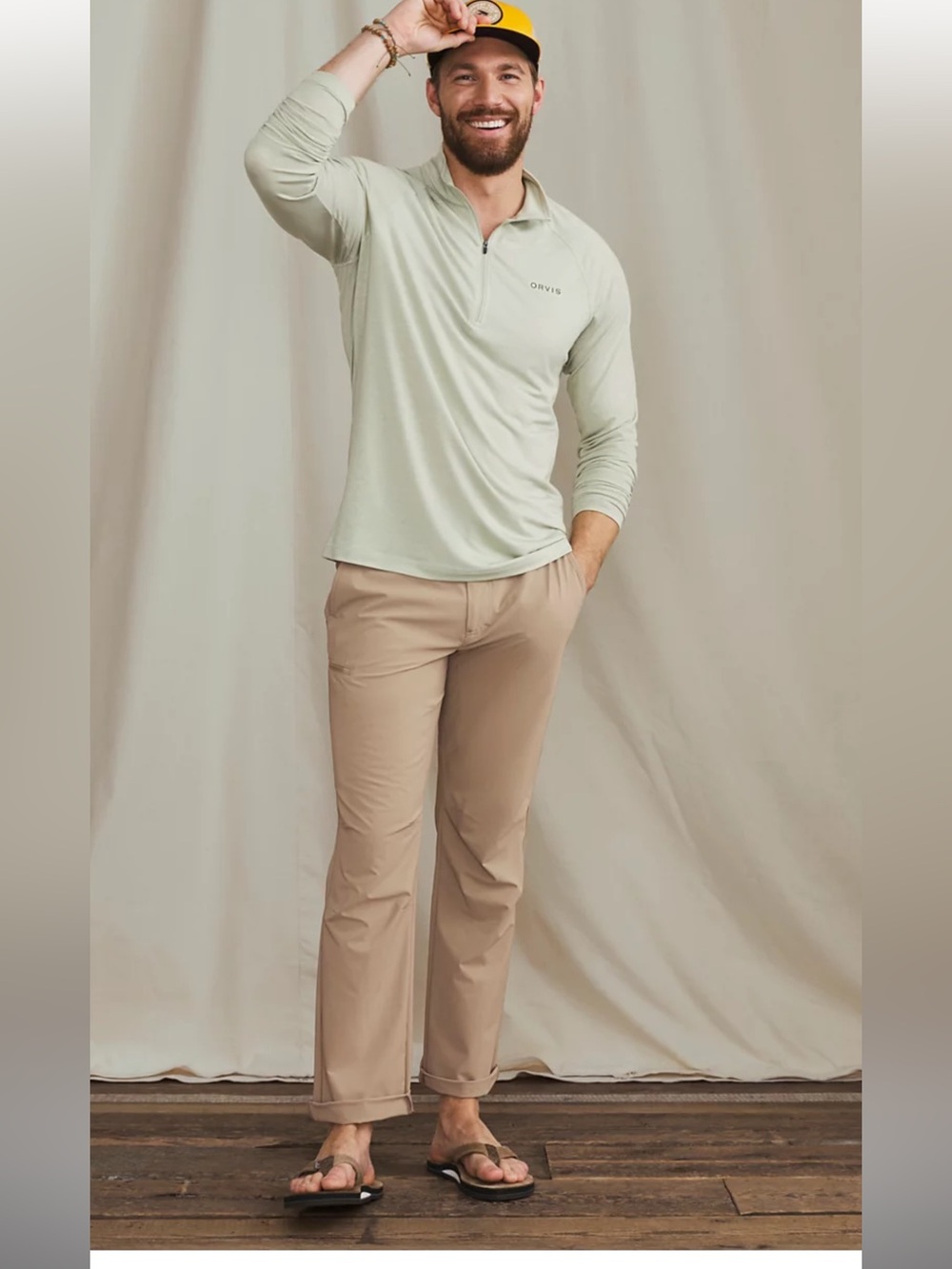 Orvis Quick Dry Jackson Regular Fit Pants in Desert Khaki, size 38/30